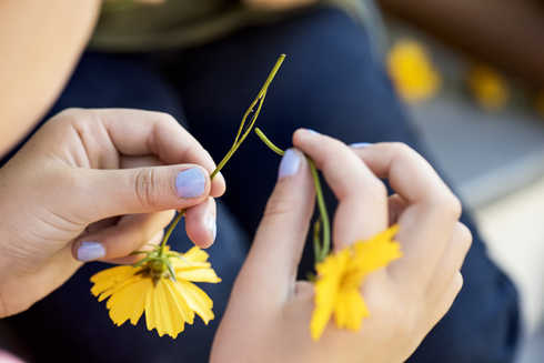 Child with flowers