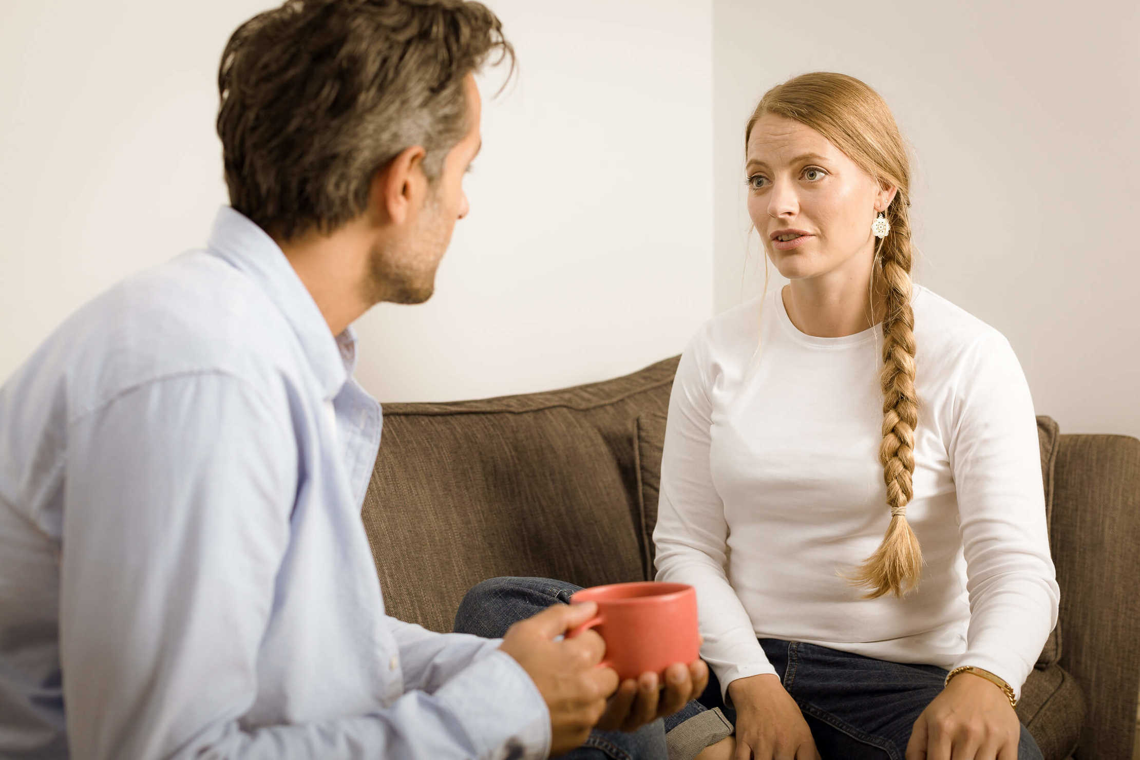 talking woman and man