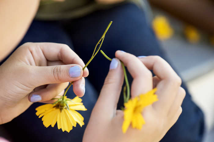 Child with flowers
