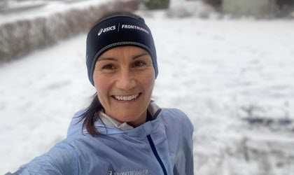 Bild från en springtur hemma i Ludvika. Snömodd och nollgradigt!