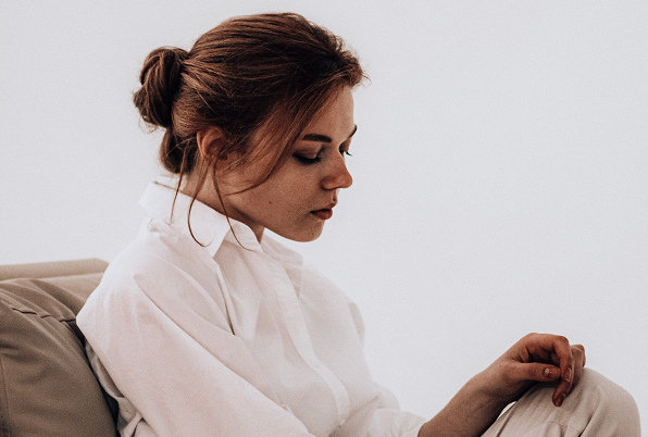 girl sofa reflecting 2